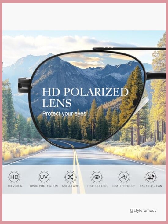 Polarized Aviator Sunglasses Metal Frame UV Protection Driving Fishing Golf main image 5